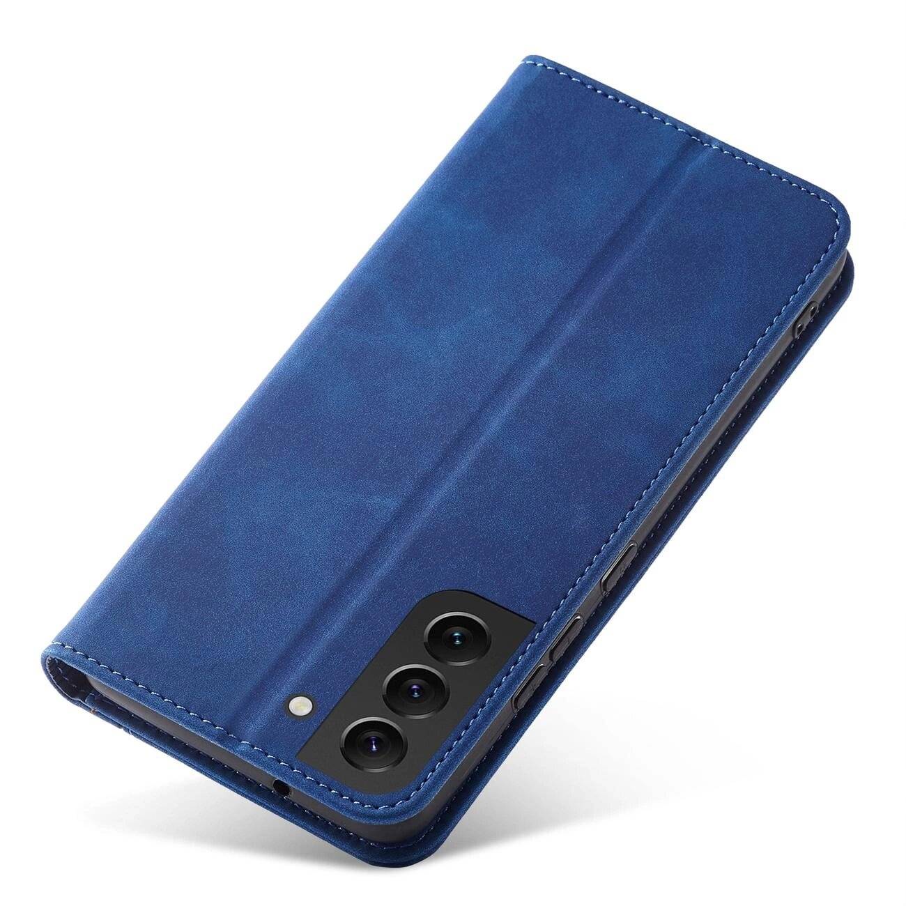 Magnet Fancy Case Cover Samsung Galaxy S22 + Plus Tasche Brieftasche Kartenhalter Blau