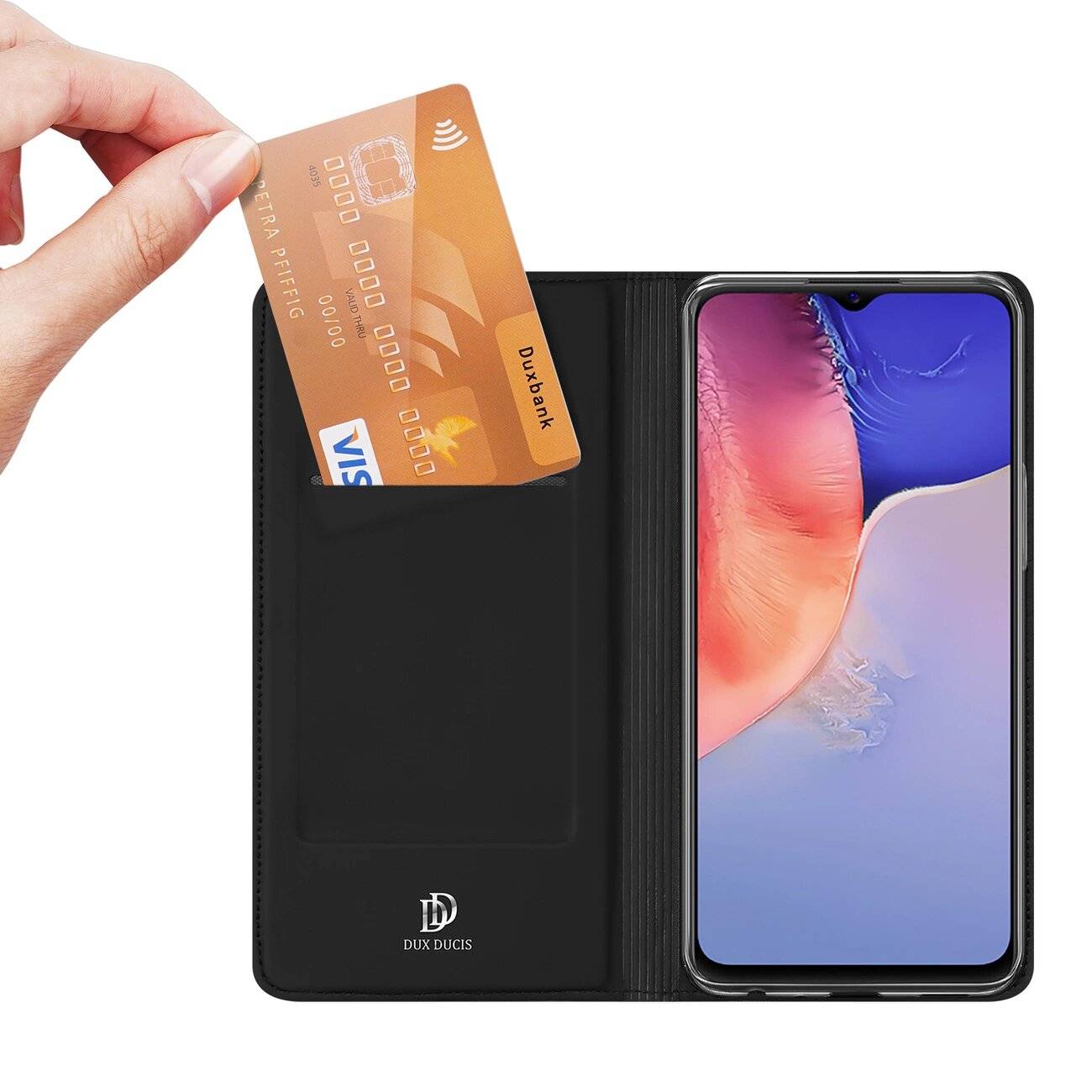 Dux Ducis Skin Pro Holster Cover Flip Vivo Y01 / Y15s Y15a schwarz