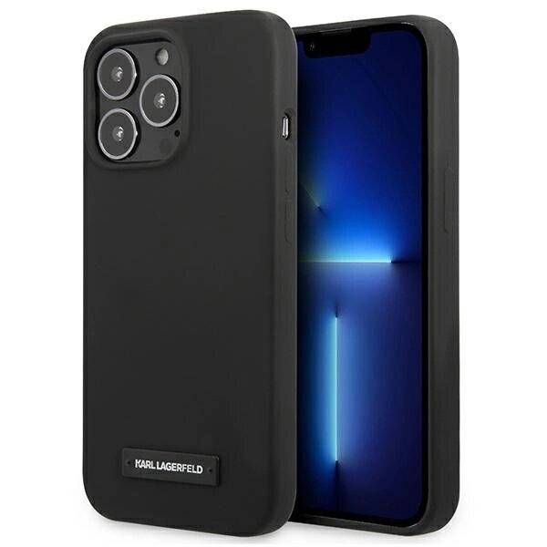 Karl Lagerfeld KLHCP13LSLMP1K iPhone 13 Pro / 6.1" Hardcase schwarz/schwarz Silikon Plaque