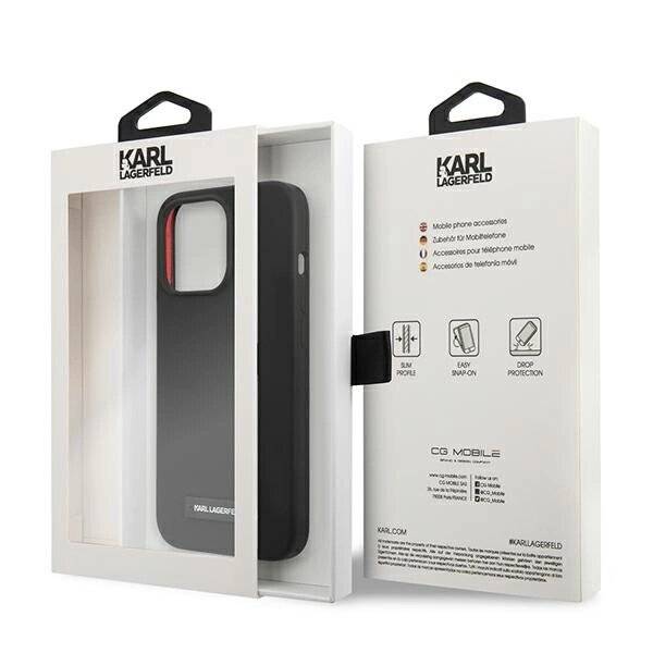 Karl Lagerfeld KLHCP13LSLMP1K iPhone 13 Pro / 6.1" Hardcase schwarz/schwarz Silikon Plaque