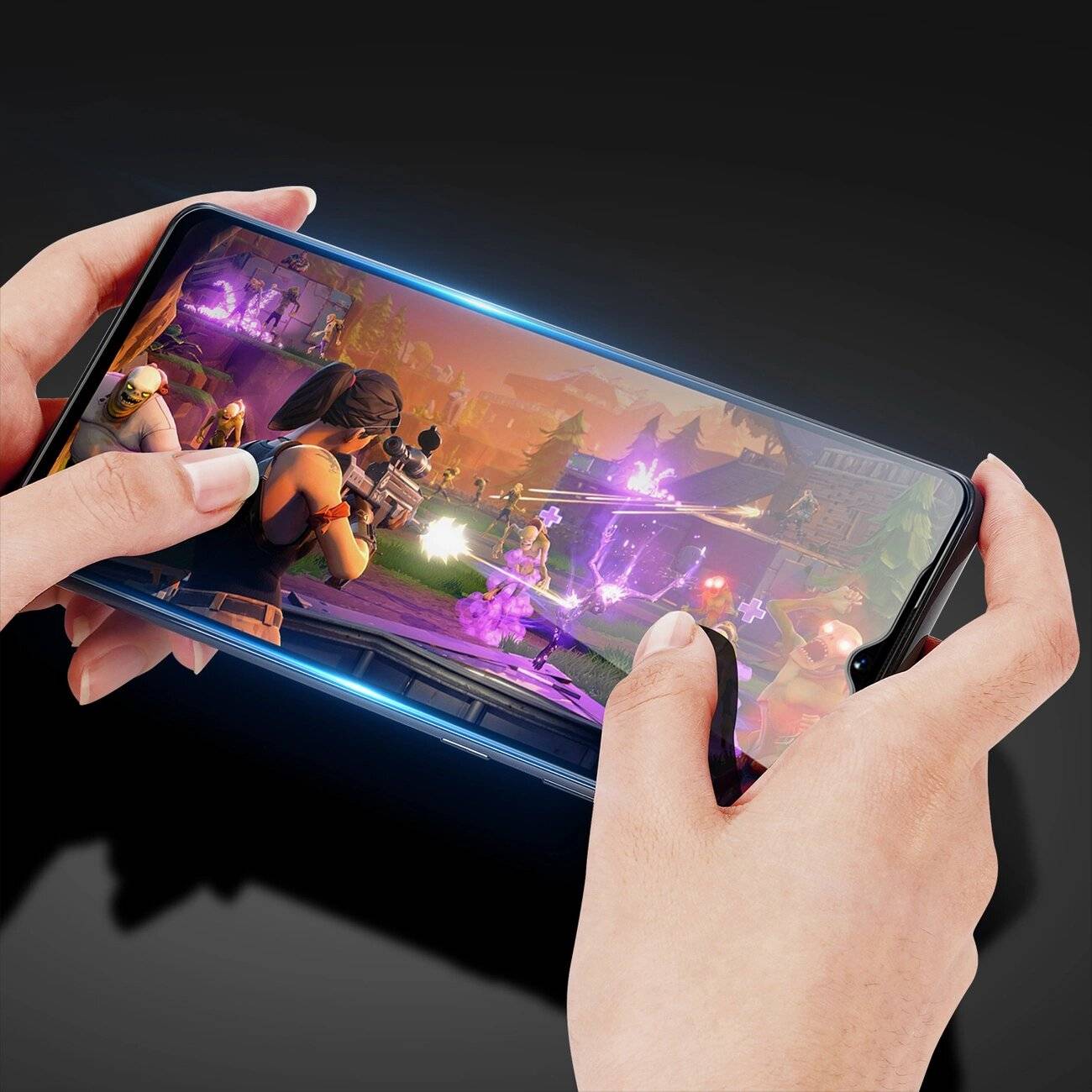 Dux Ducis 9D Tempered Glass 9H Full Screen Realme Narzo 50A Rahmen schwarz case friendly