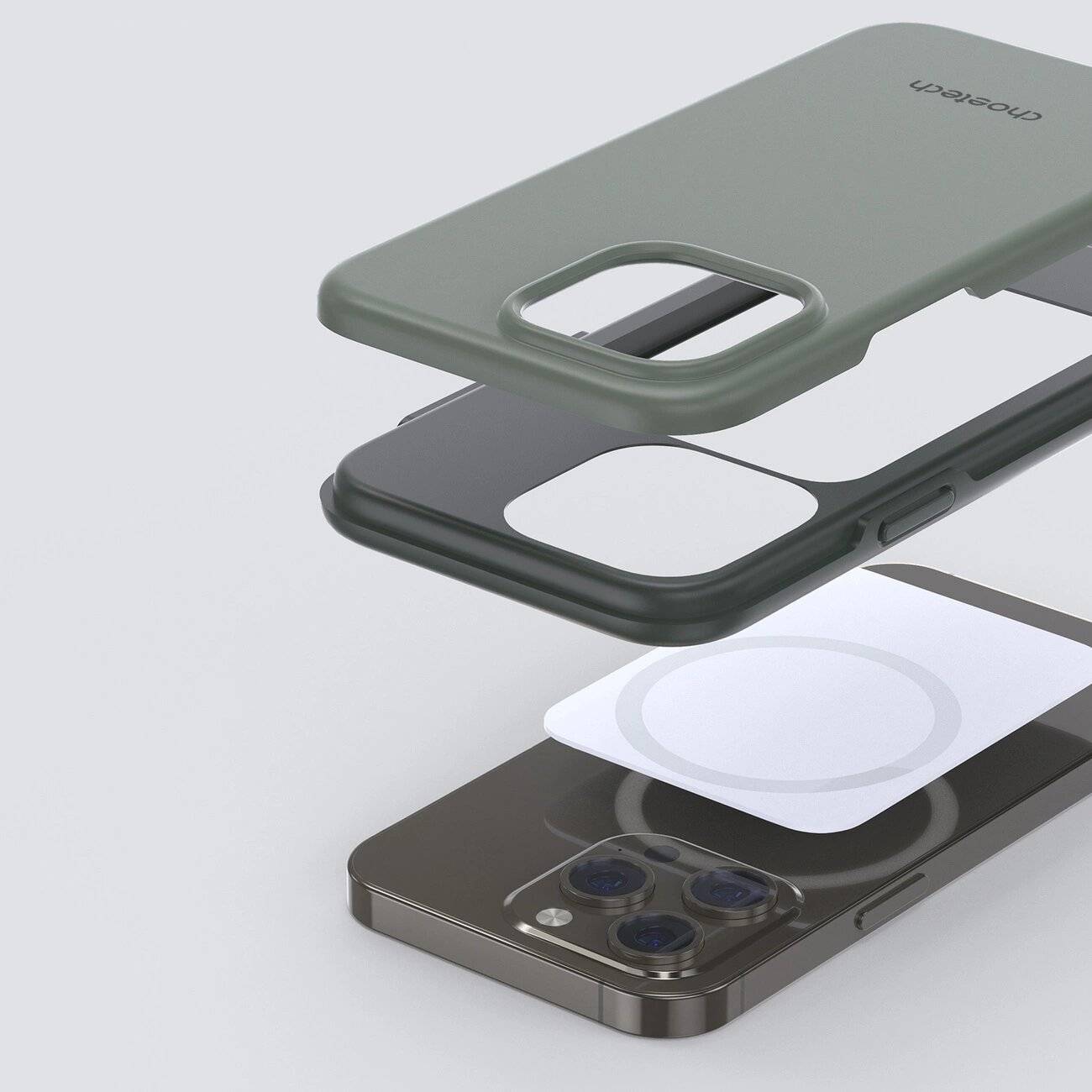 Choetech MFM Anti-Drop Case für iPhone 13 Pro, MagSafe zertifiziert, Grün