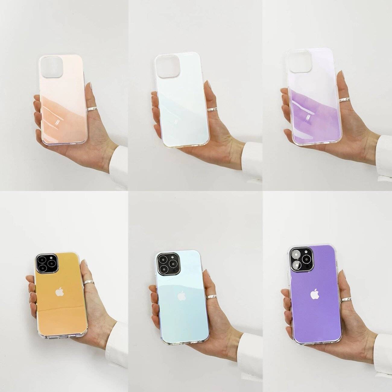 Aurora Case Hülle iPhone 13 Gel Neon Cover lila