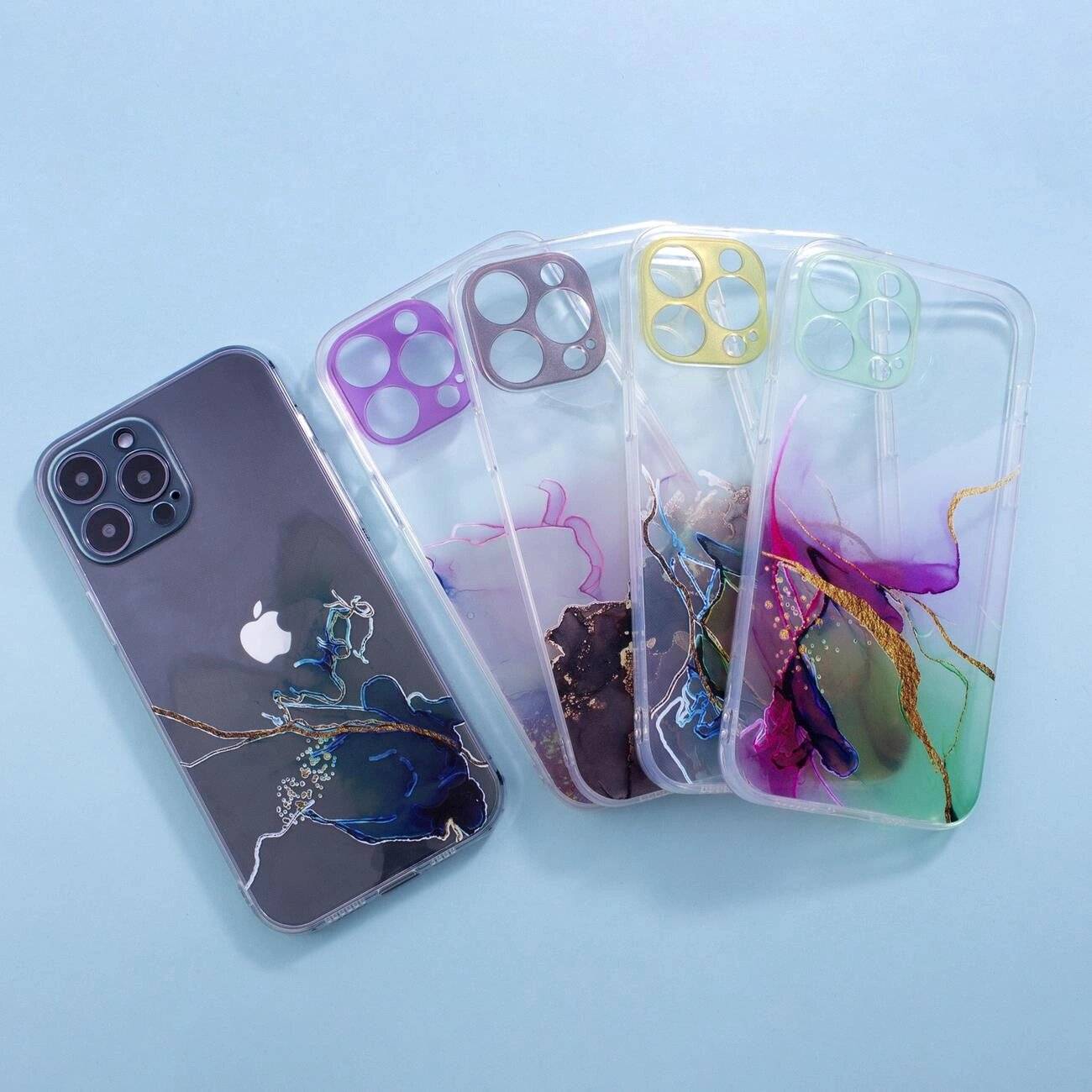 Marble Case iPhone 12 Pro Max Gel Cover Orange