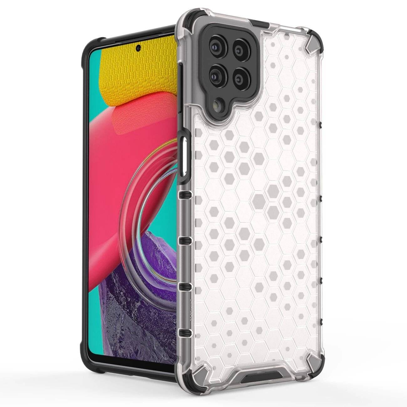 Gepanzerte Wabenhülle Gelrahmen Samsung Galaxy M53 5G transparent