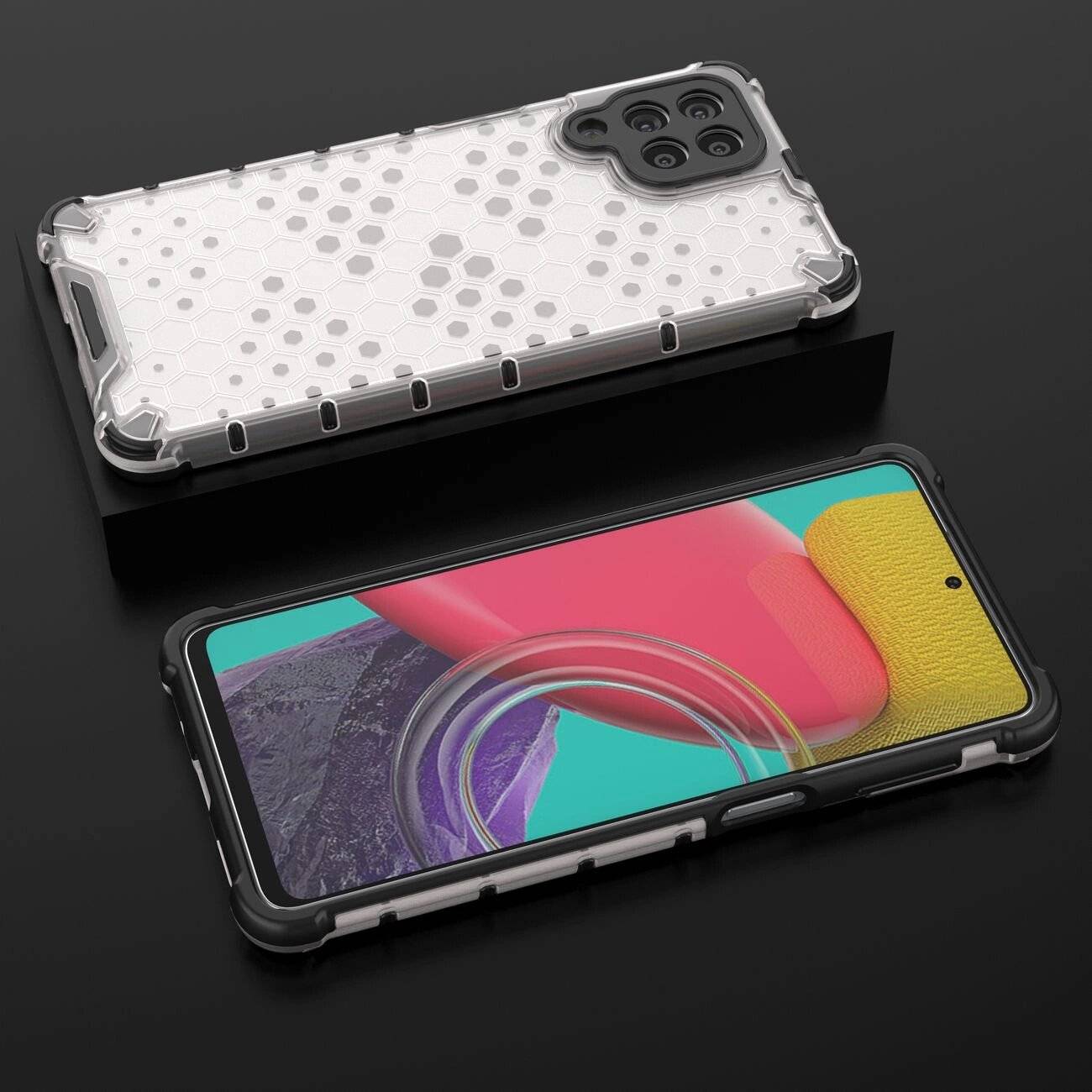 Gepanzerte Wabenhülle Gelrahmen Samsung Galaxy M53 5G transparent