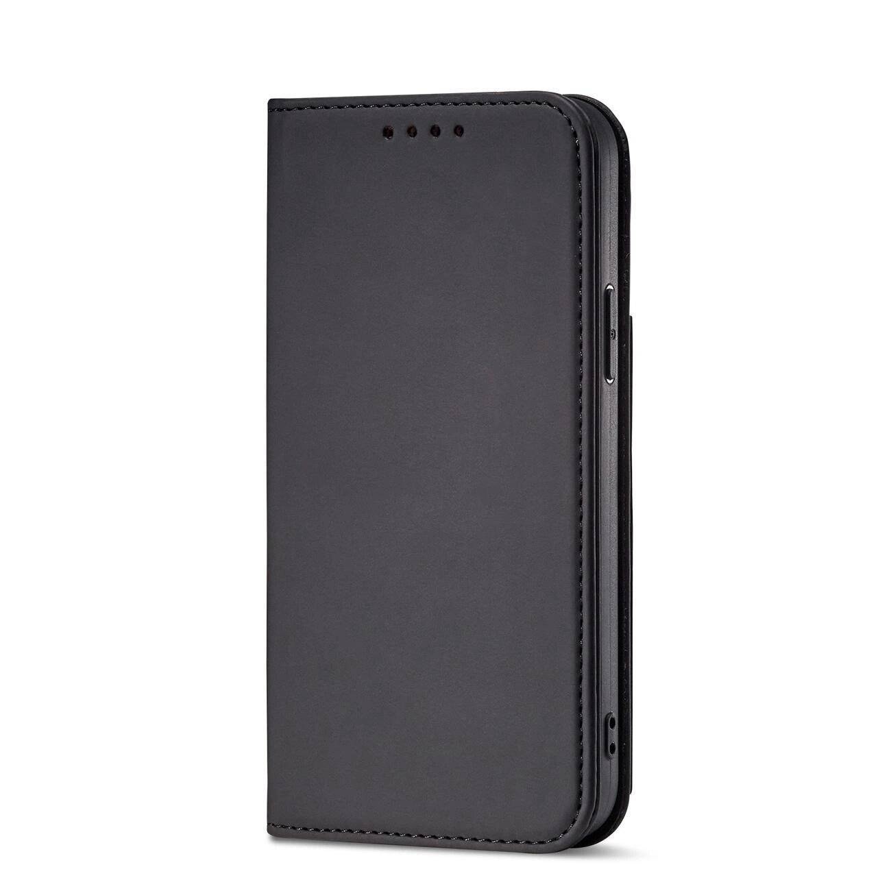 Magnet Card Case Hülle iPhone 14 Pro Flip Cover Wallet Stand schwarz