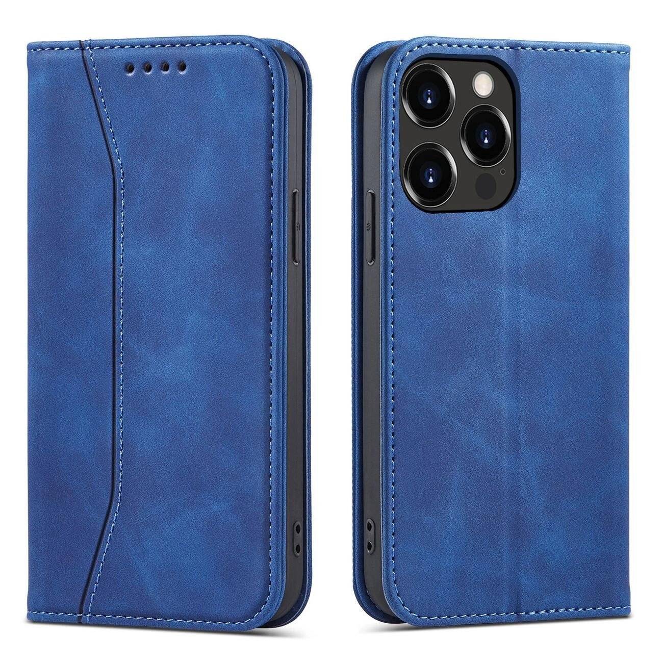 Magnet Fancy Case Hülle iPhone 14 Pro Max Flip Wallet Ständer blau