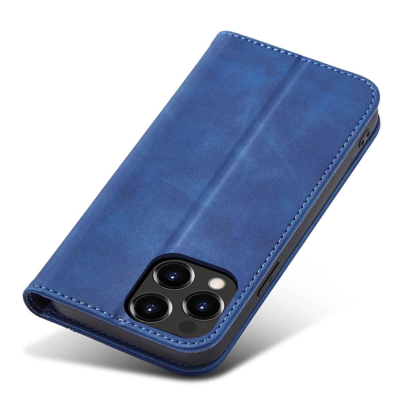 Magnet Fancy Case Hülle iPhone 14 Pro Max Flip Wallet Ständer blau
