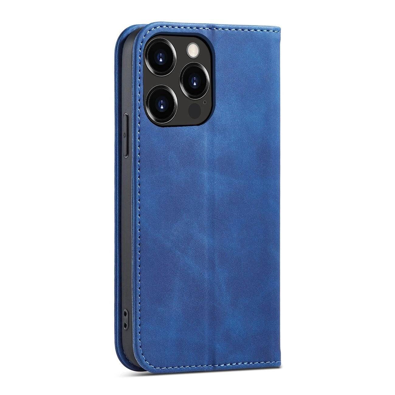 Magnet Fancy Case Hülle iPhone 14 Pro Max Flip Wallet Ständer blau