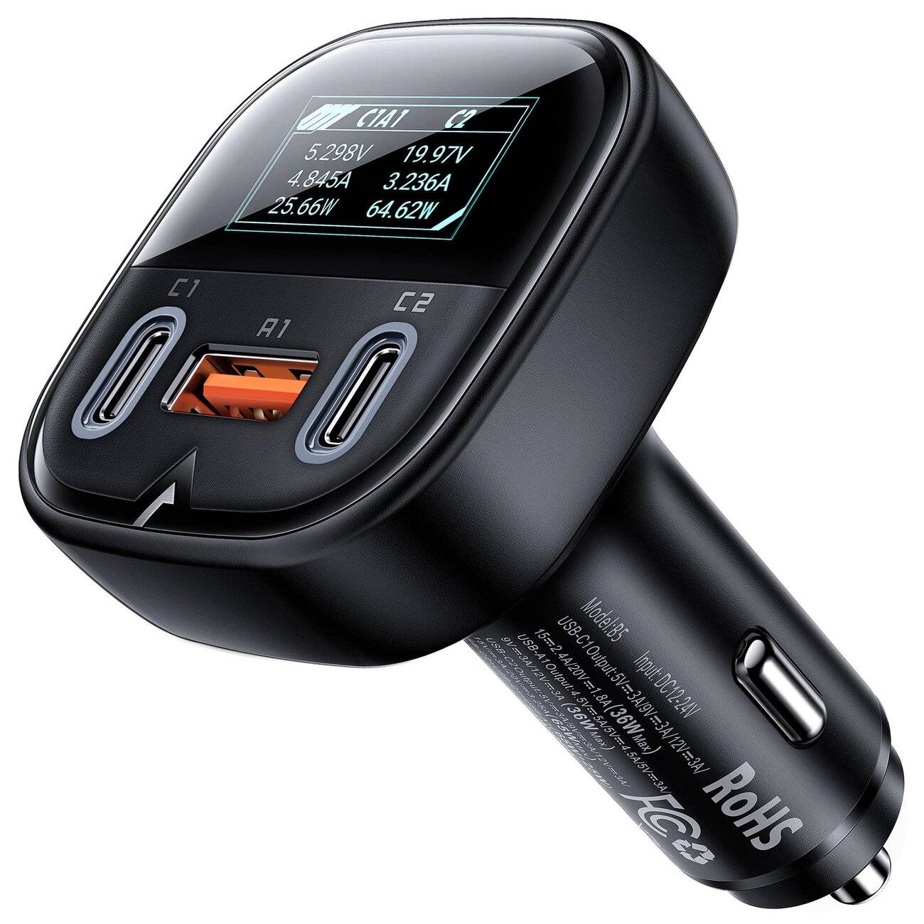 Acefast Autoladegerät 101W 2x USB Typ C / USB, PPS, Power Delivery, Quick Charge 4.0, AFC, FCP