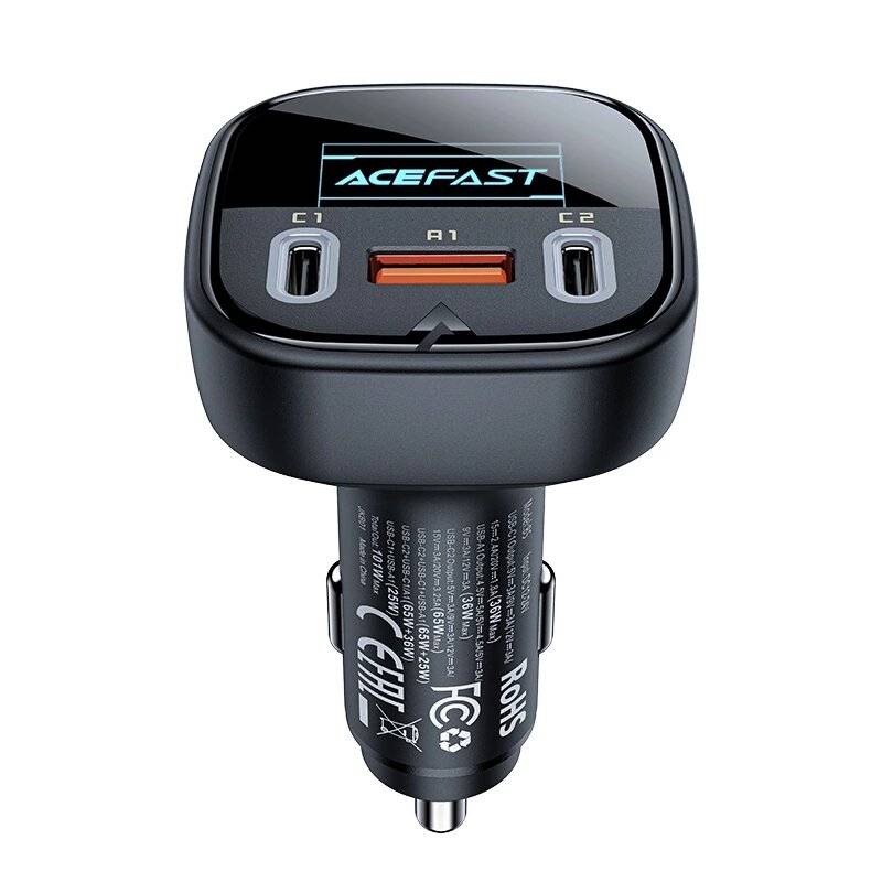 Acefast Autoladegerät 101W 2x USB Typ C / USB, PPS, Power Delivery, Quick Charge 4.0, AFC, FCP