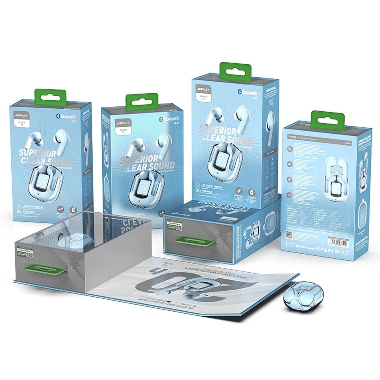 Acefast T6 In-Ear-TWS-Bluetooth-Funkkopfhörer – Hellblau