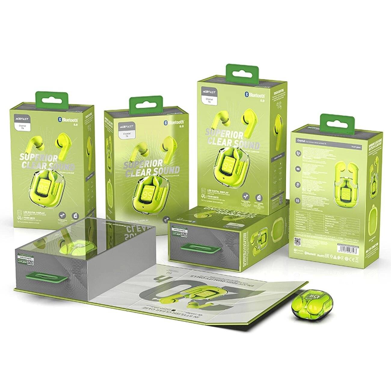 Acefast T6 TWS Bluetooth In-Ear-Funkkopfhörer – Grün