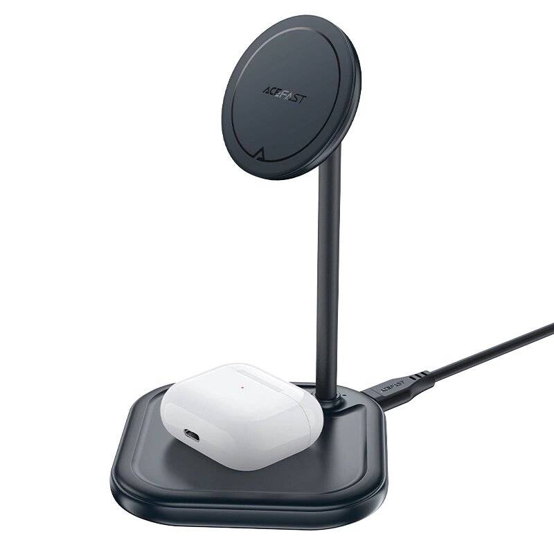 Acefast 15W Qi Wireless Charger iPhone MagSafe Apple AirPods Ständerhalter Magnethalter grau E6