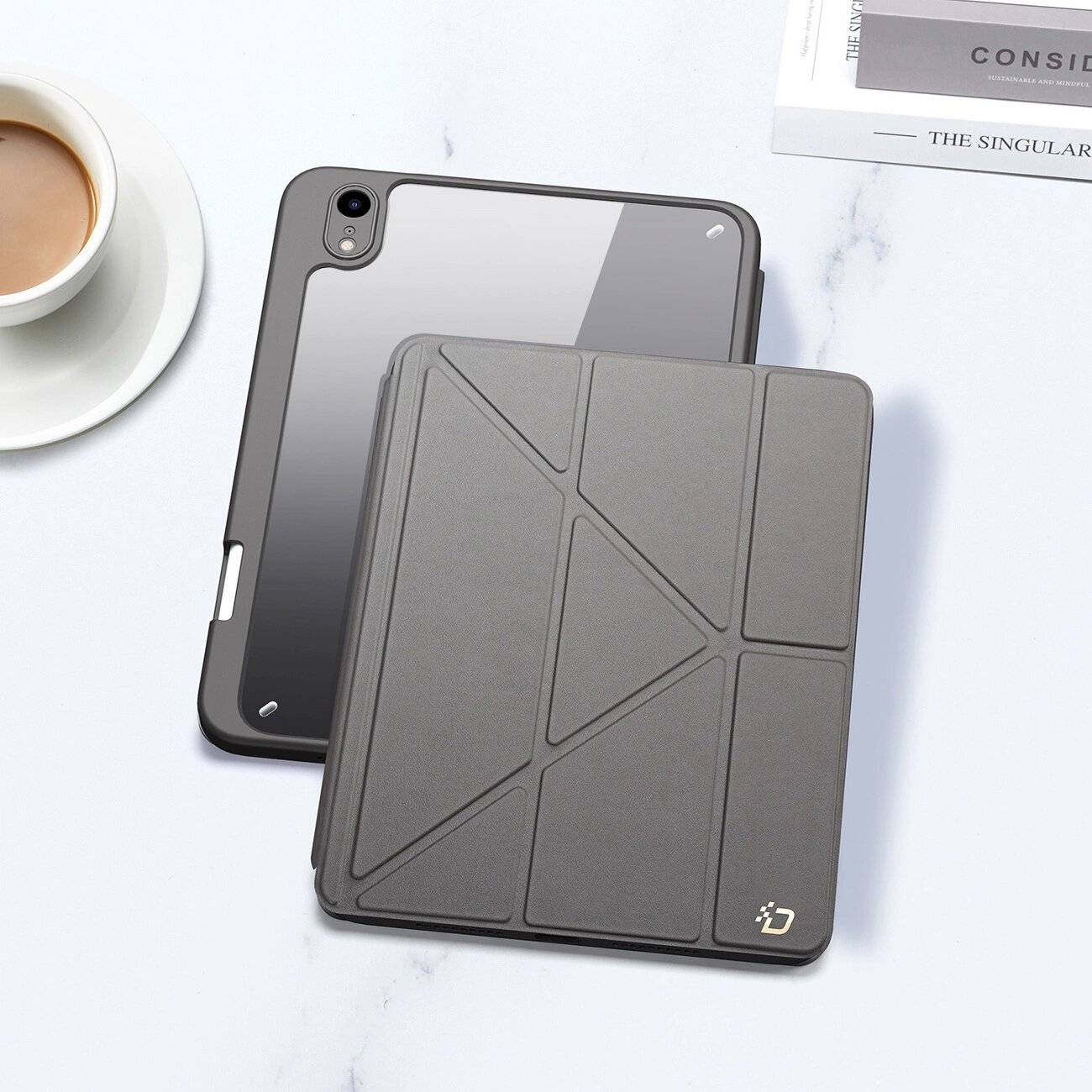 Dux Ducis Magi Hülle iPad mini 2021 Smart Cover Ständer Aufbewahrung Apple Pencil grau