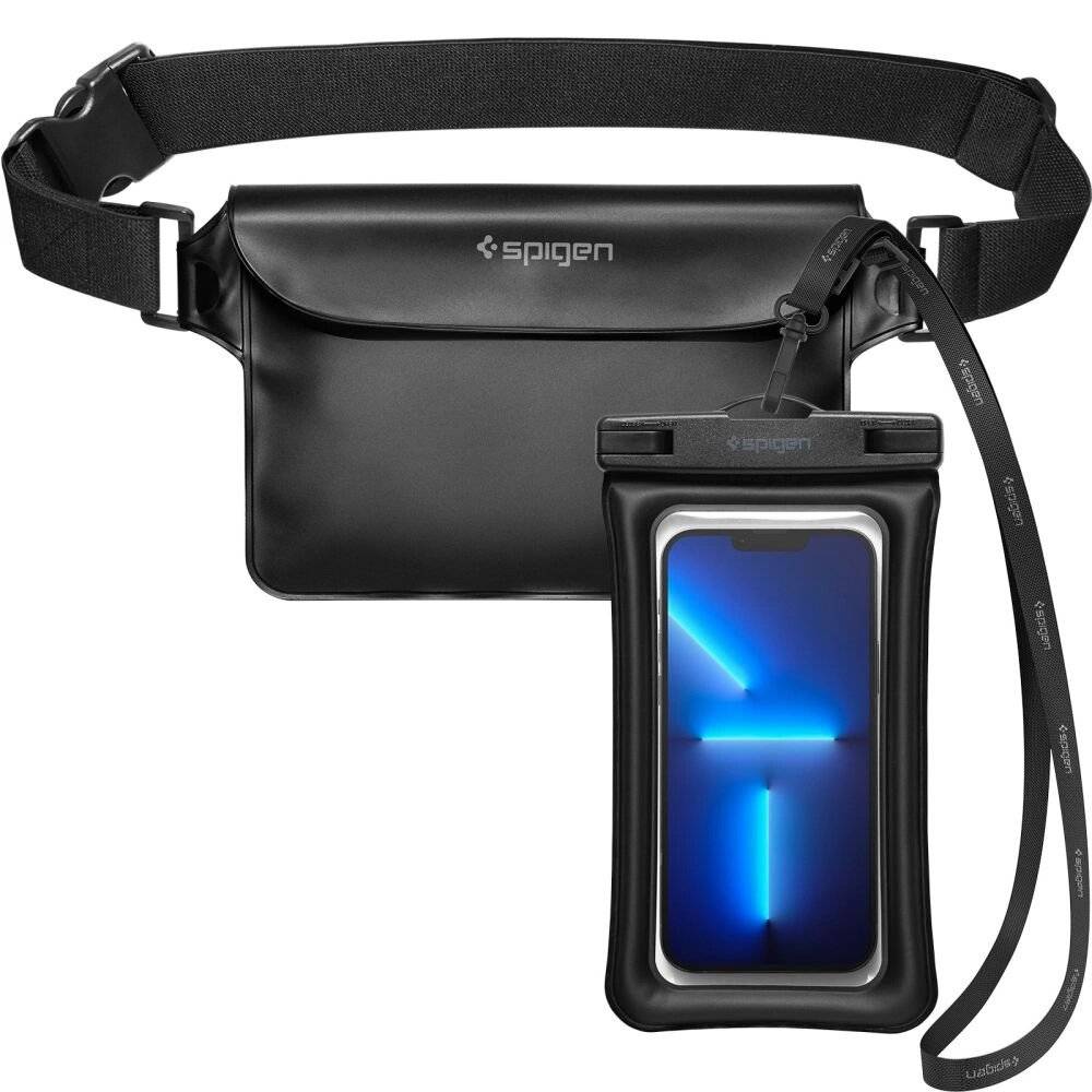 Spigen Aqua Shield A621 wasserdichte Hüfttasche + schwimmende Tasche – Schwarz