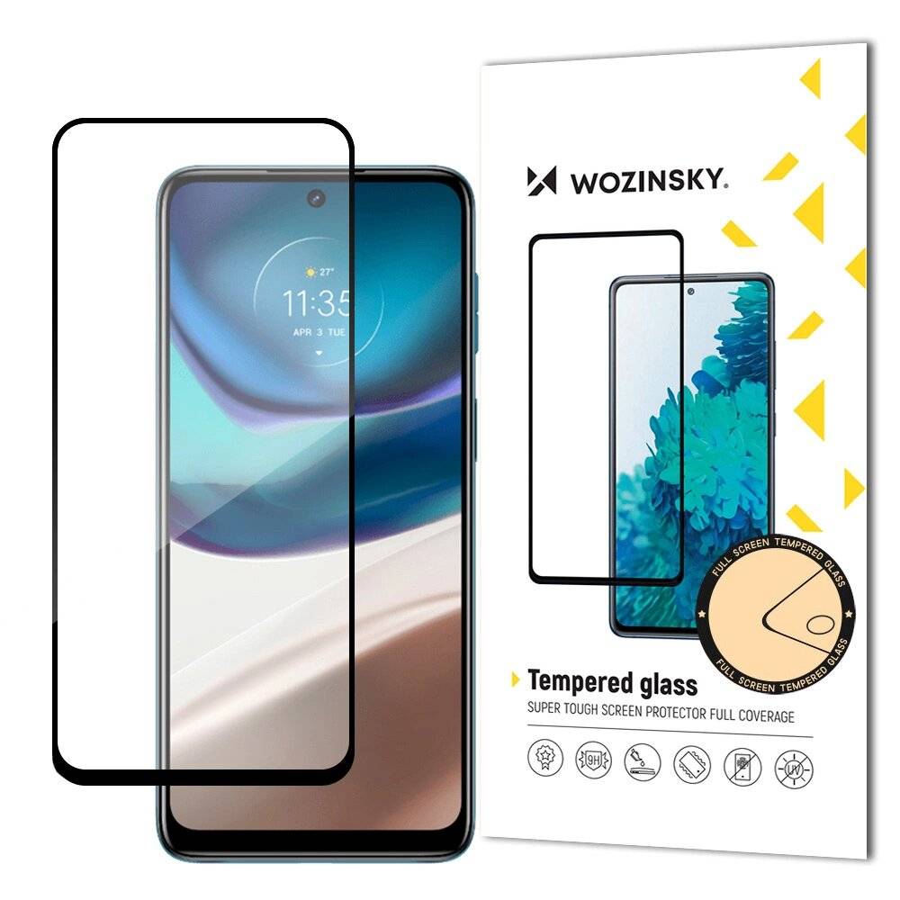 Wozinsky Super Durable Full Glue Tempered Glass Screen With Frame Case Friendly Motorola Moto G42