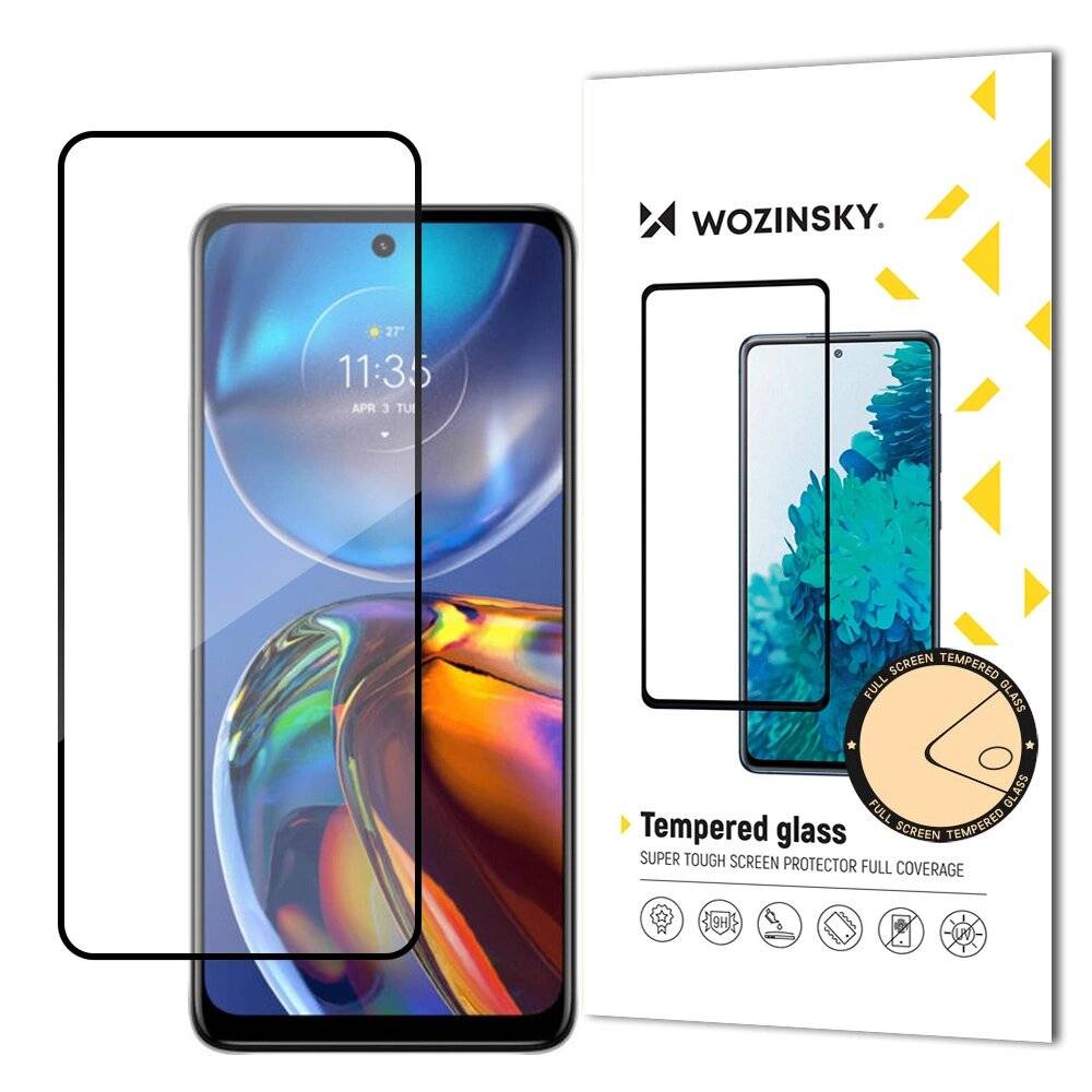 Wozinsky Super Durable Full Glue Tempered Glass Screen With Frame Case Friendly Motorola Moto E32