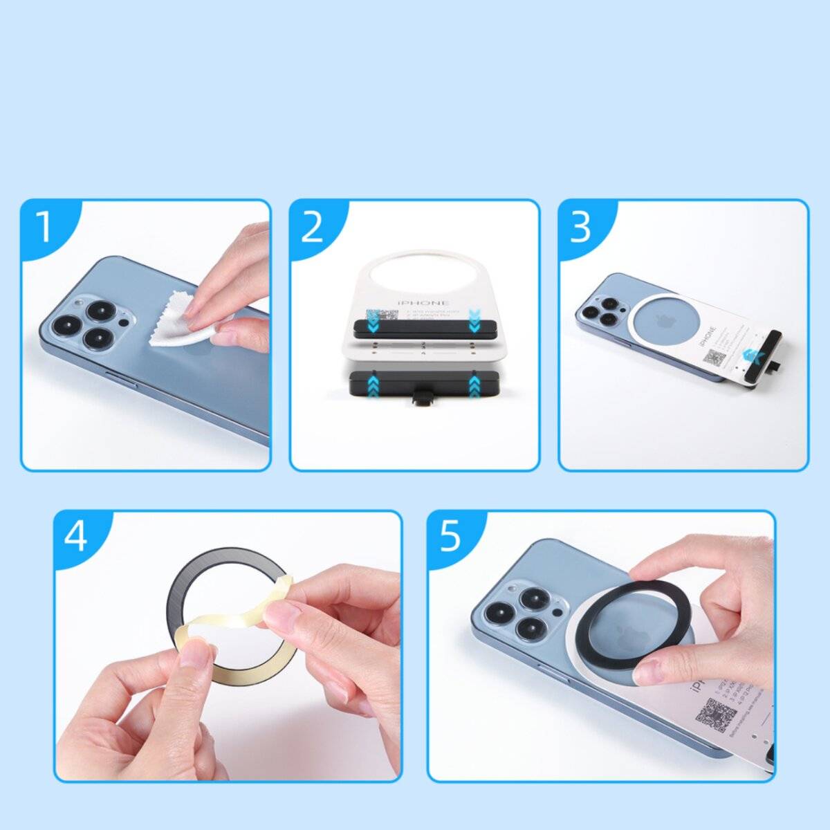 Joyroom JR-Mag-M3 Set Magnetringe für Smartphone 2 Stück Rosa