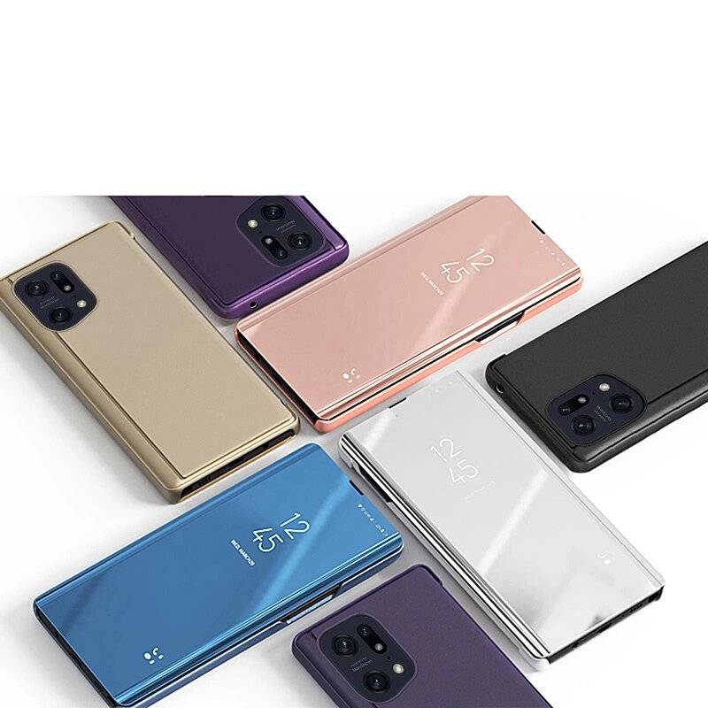 Clear View Case Hülle Oppo Find X5 Pro Klappe schwarz