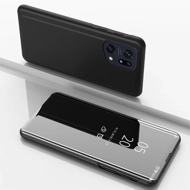 Clear View Case Hülle Oppo Find X5 Pro Klappe schwarz