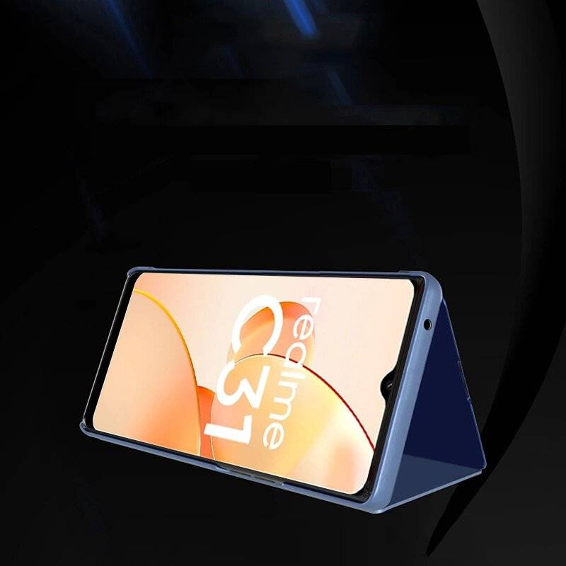 Clear View Case Cover Realme C31 Flipcover schwarz