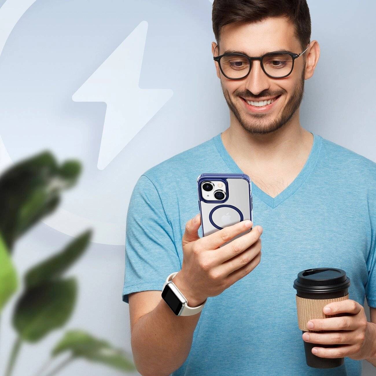 Dux Ducis Clin2 Hülle iPhone 14 Plus magnetische MagSafe blau