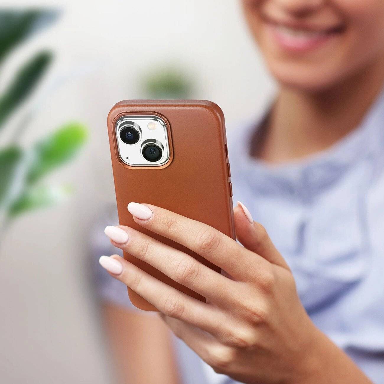 Dux Ducis Naples Hülle iPhone 14 magnetische Lederhülle MagSafe braun