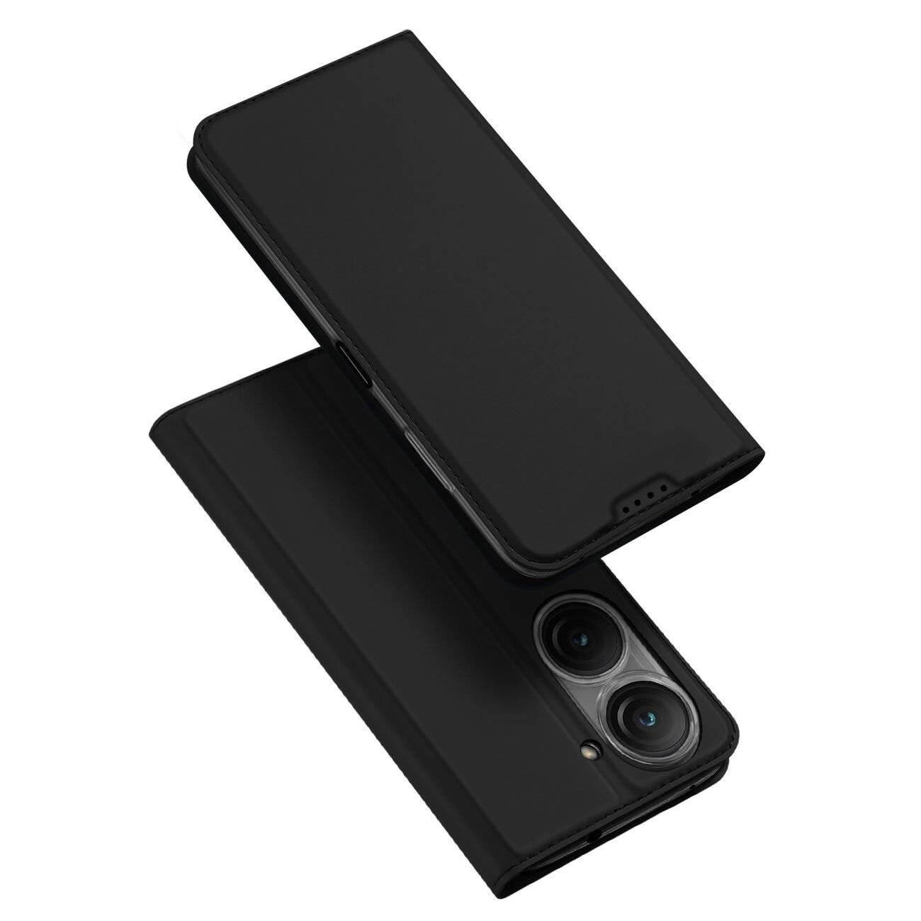Dux Ducis Skin Pro Hülle Asus Zenfone 9 Flip Cover Card Wallet Stand schwarz