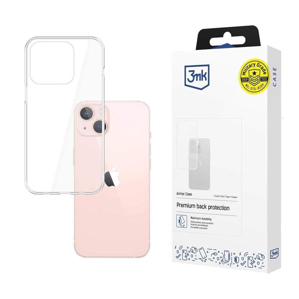 Transparente Handyhülle neben einem rosa Smartphone mit der Verpackungsbox auf der rechten Seite mit der Aufschrift 