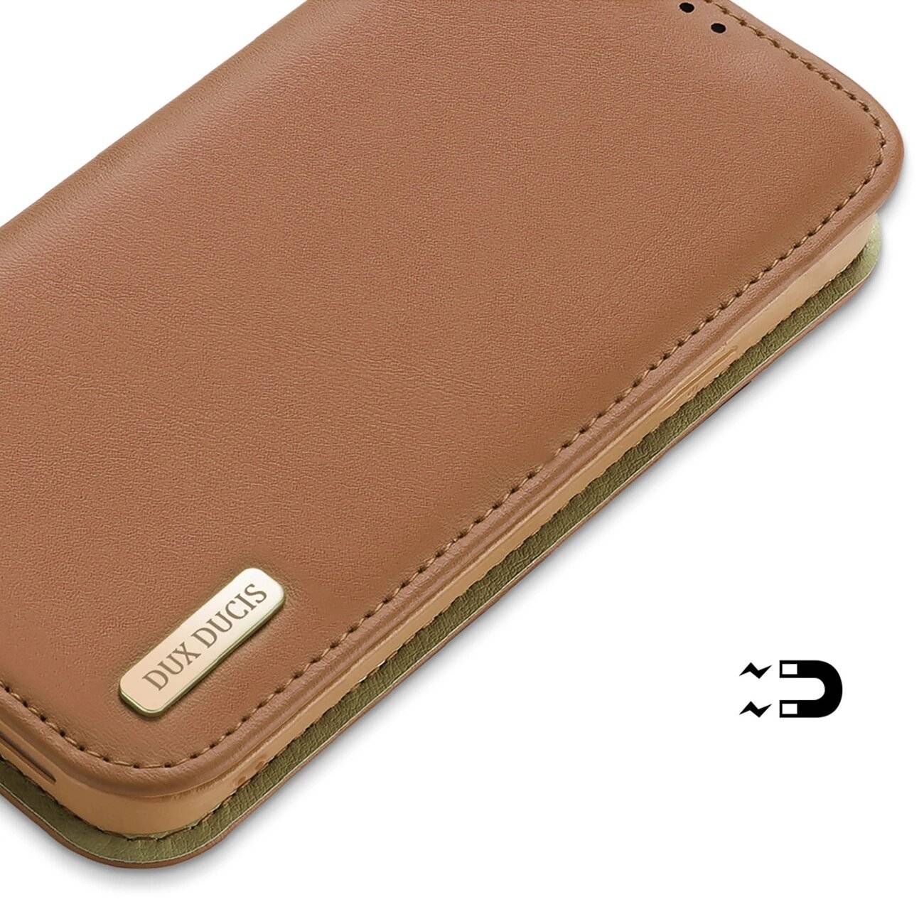 Dux Ducis Hivo echt Leder booktype case schutzhülle aufklappbare hülle iPhone 14 Pro Max braun