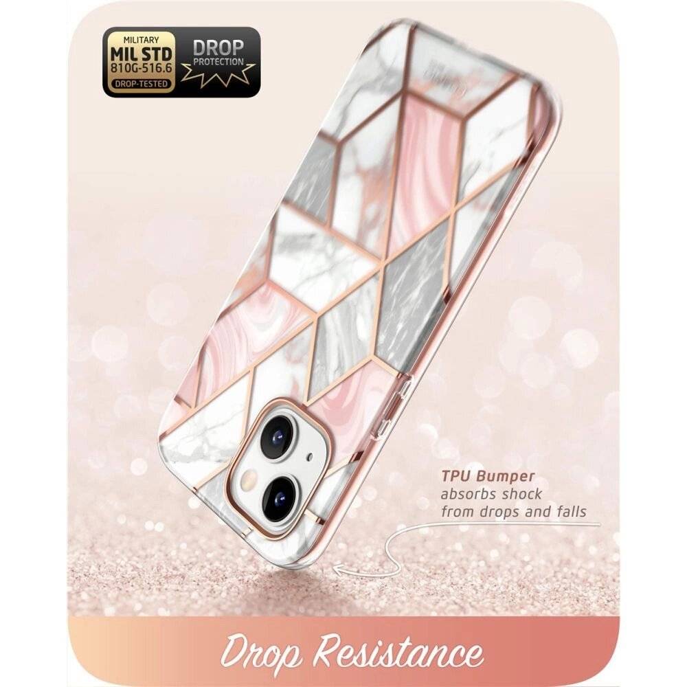 Supcase Cosmo Hülle iPhone 14 Plus – rosa Marmor