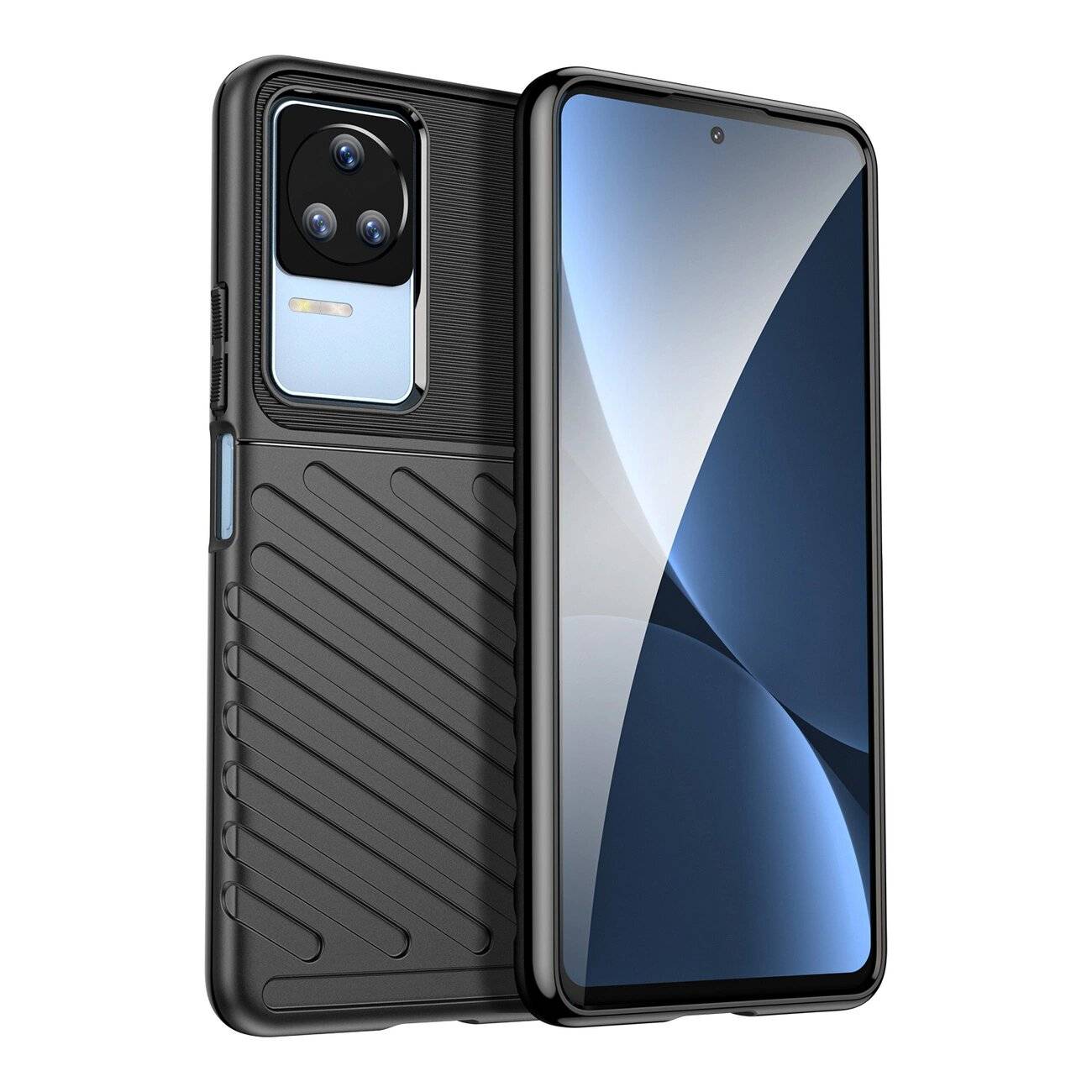 Thunder Case Hülle Xiaomi Poco F4 5G Silikon Armor schwarz