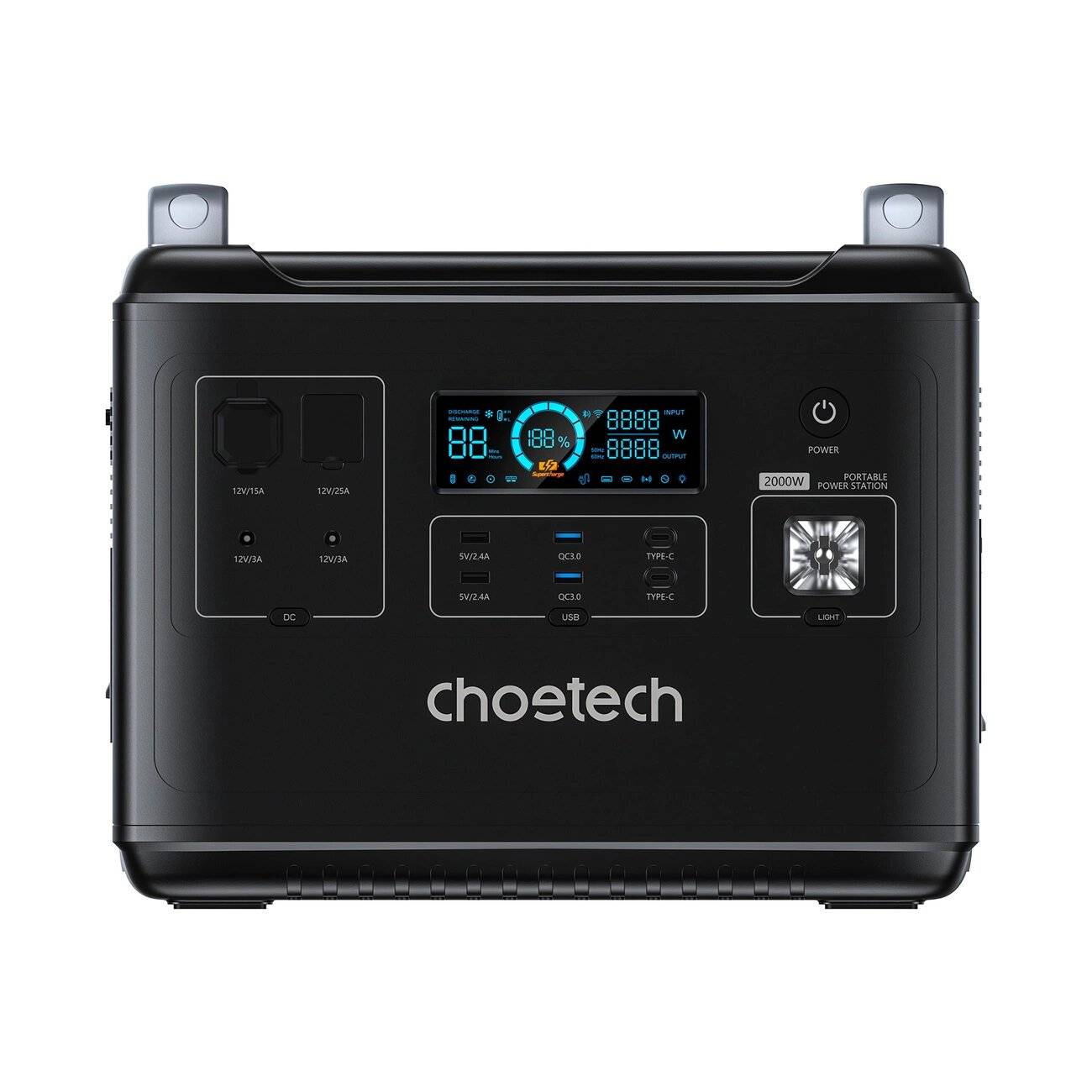 Choetech tragbares Kraftwerk LiFePO4 1997Wh 2000W Powerbank schwarz BS006 Super Mini