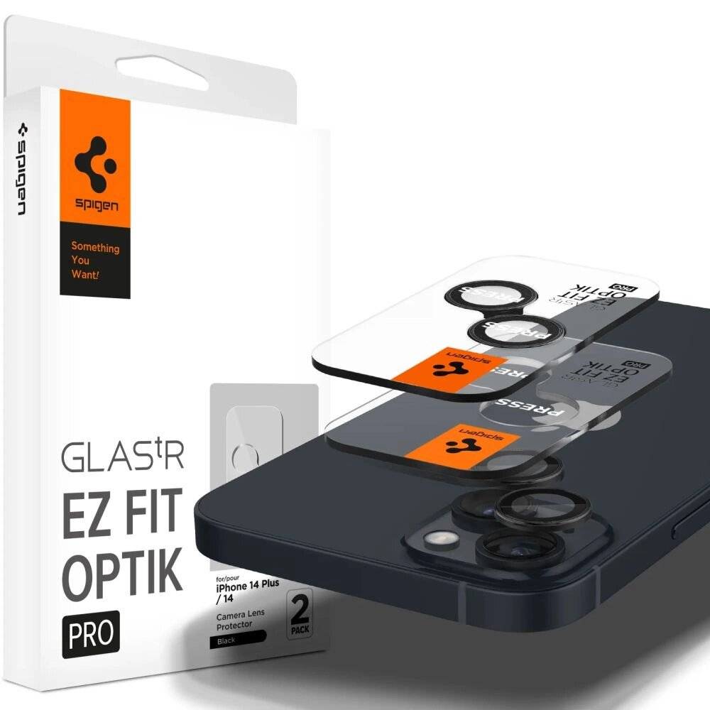 Spigen Glas.tR EZ Fit Optik Kameraschutz iPhone 14 / Plus 15 – Schwarz 2 Stk.