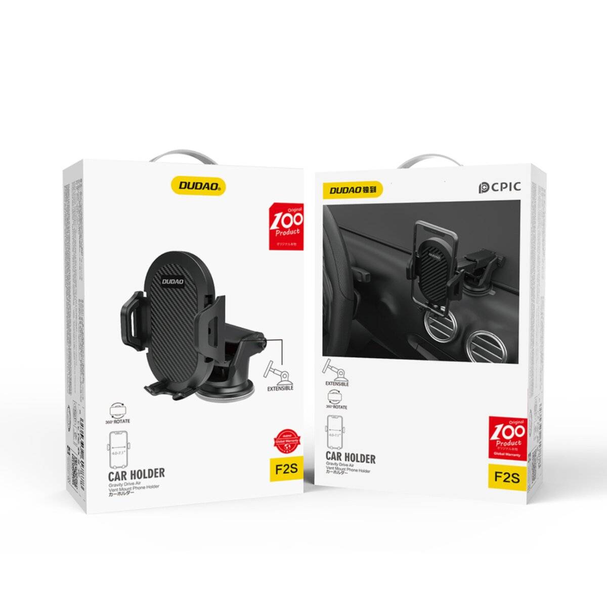 Dudao Teleskop-Schwerkraft-Auto-Windschutzscheibenhalterung Schwarz new F2S
