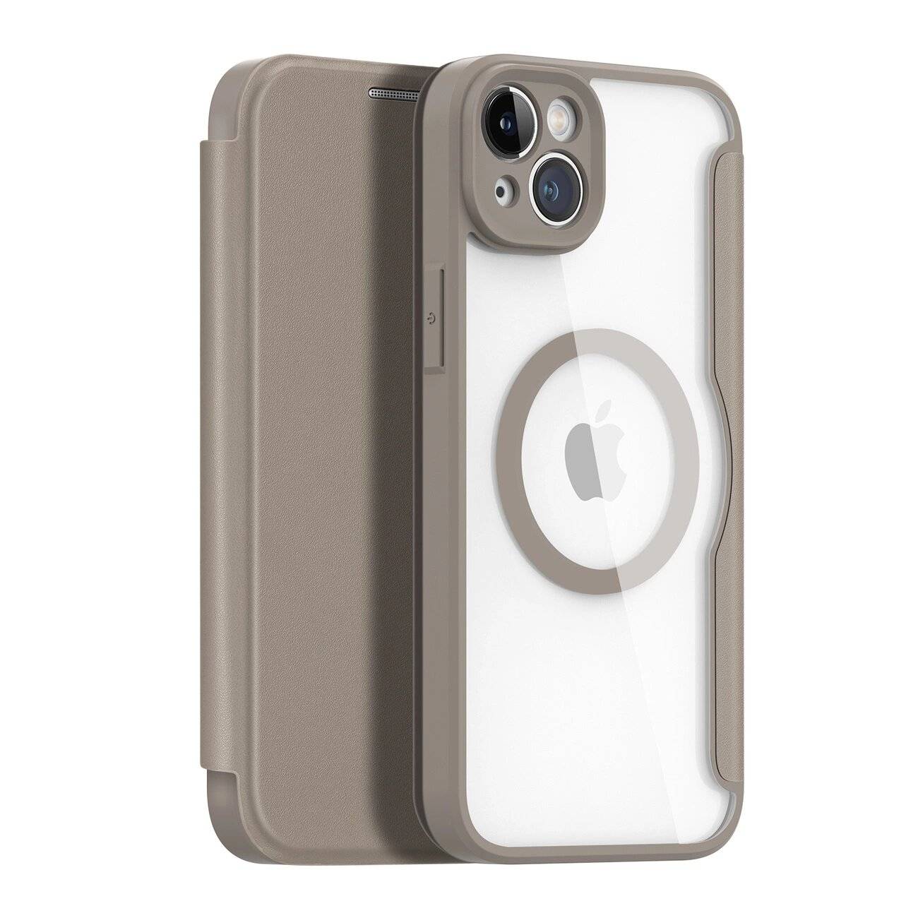 Dux Ducis Skin X Pro Hülle iPhone 14 Plus MagSafe magnetische Klapphülle beige