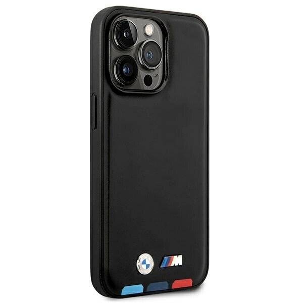 Hülle BMW BMHMP14L22PTDK iPhone 14 Pro 6.1″schwarz / schwarz Leder Stamp Tricolor Magsafe