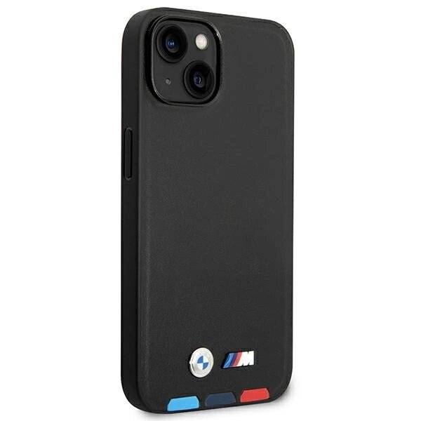Hülle BMW BMHMP14M22PTDK iPhone 14 Plus 6.7″schwarz / schwarz Leder Stamp Tricolor Magsafe