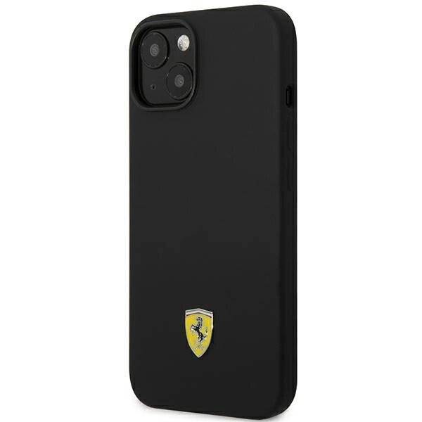 Ferrari FEHCP14MSIBBK iPhone 14 Plus 6.7″ schwarz/schwarz Hardcase Silikon-Metall-Logo
