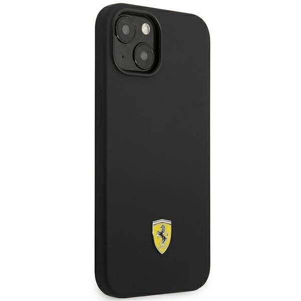 Ferrari FEHCP14MSIBBK iPhone 14 Plus 6.7″ schwarz/schwarz Hardcase Silikon-Metall-Logo