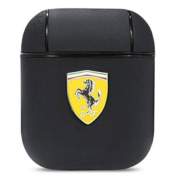 Ferrari FESA2LEBK AirPods-Abdeckung schwarz/schwarz On Track Leather