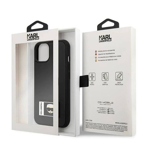 Karl Lagerfeld KLHCP13S3DKPK iPhone 13 mini 5,4" schwarz / schwarzes Hardcase Ikonik Patch