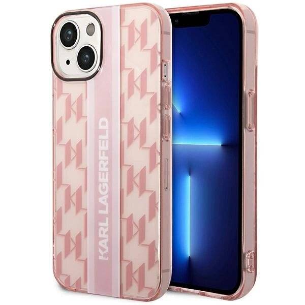 Karl Lagerfeld KLHCP14MHKLSPCP iPhone 14 Plus 6,7″Hardcase Pink / Mono Vertical Stripe