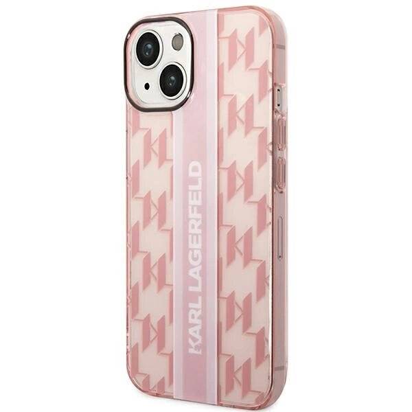 Karl Lagerfeld KLHCP14MHKLSPCP iPhone 14 Plus 6,7″Hardcase Pink / Mono Vertical Stripe