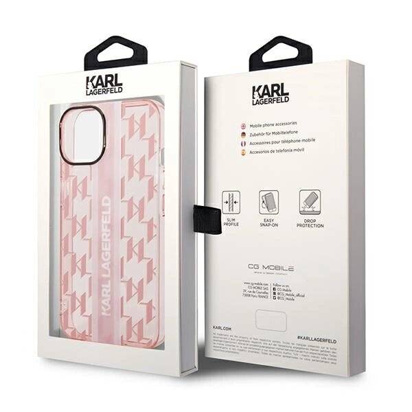 Karl Lagerfeld KLHCP14MHKLSPCP iPhone 14 Plus 6,7″Hardcase Pink / Mono Vertical Stripe