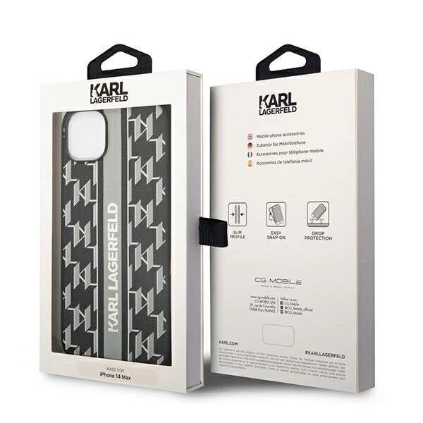 Karl Lagerfeld KLHCP14MPGKLSKG iPhone 14 Plus 6.7″ Hardcase Grau/Grau Monogram Stripe