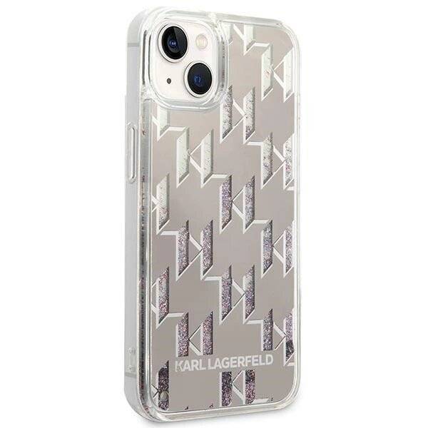 Karl Lagerfeld KLHCP14SLMNMS iPhone 14 6.1″ Hardcase Silber / Liquid Glitter Monogram
