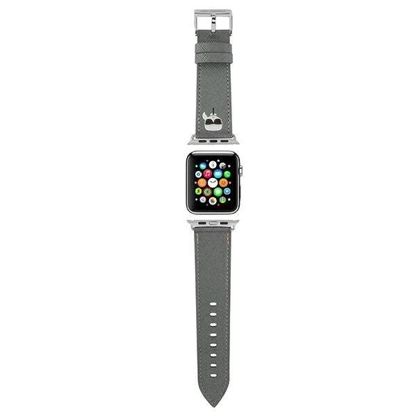 Karl Lagerfeld KLAWMOKHG Apple Watch Strap 38/40 / 41mm Silber Silberband Saffiano Heads